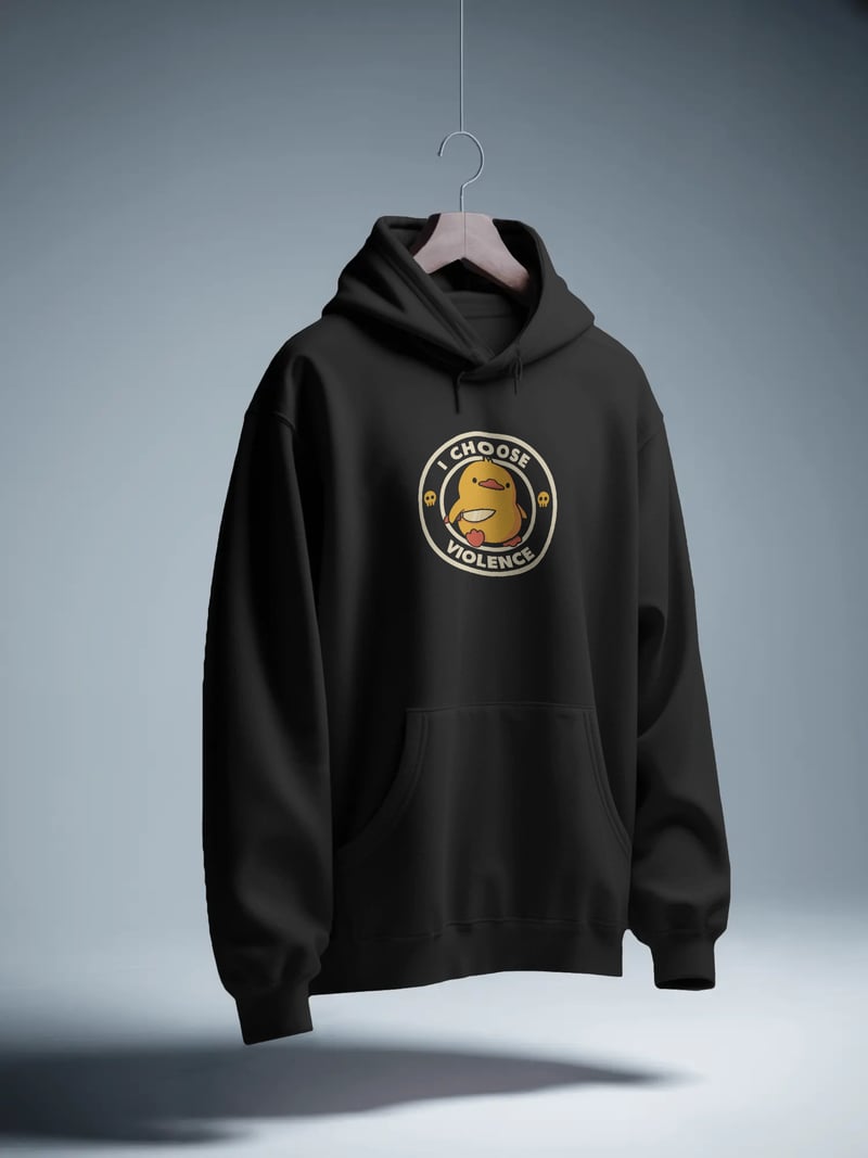 I Choose Violence Siyah Kapüşonlu Sweatshirt