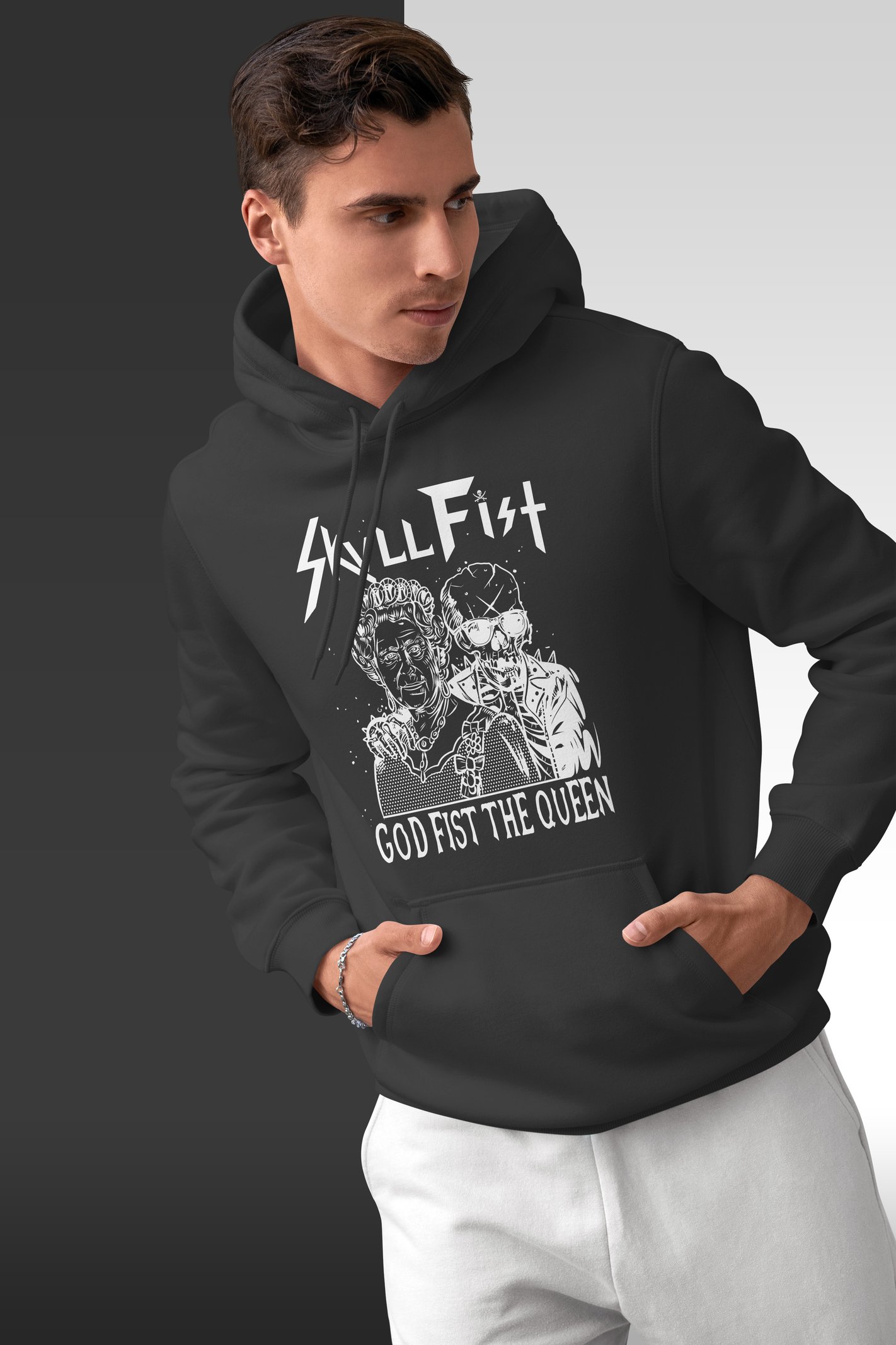 Skull Fist Kapüşonlu Unisex Sweatshirt