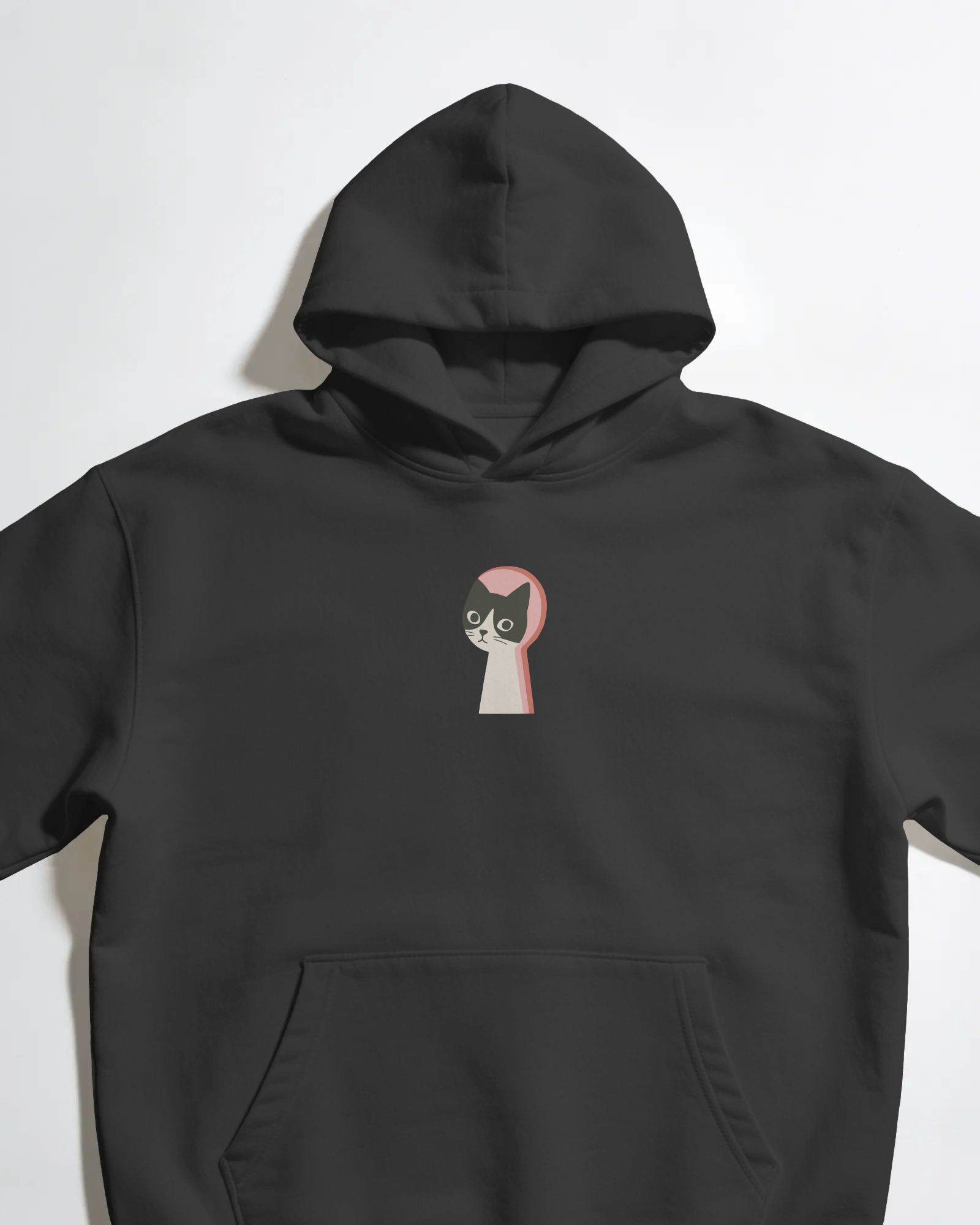 Cat Keyhole Unisex Siyah Sweatshirt