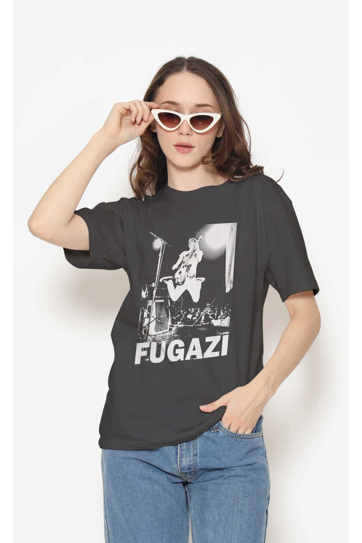 Fugazi Dijital Baskı Siyah Unisex Tişört