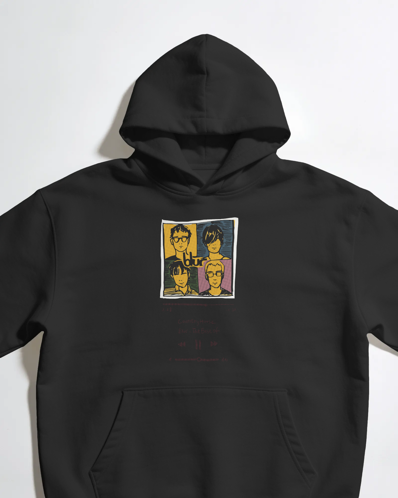 Blur Siyah Kapüşonlu Sweatshirt