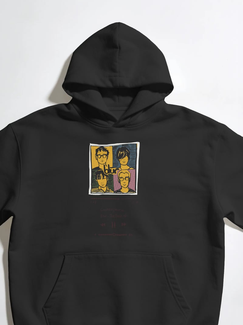 Blur Siyah Kapüşonlu Sweatshirt