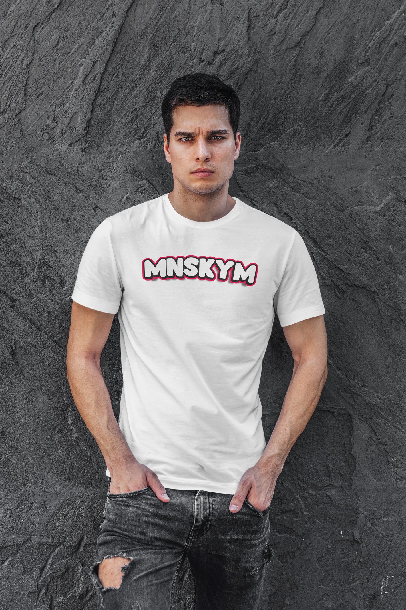 Mnskym Dijital Baskı  Unisex Beyaz T-Shirt