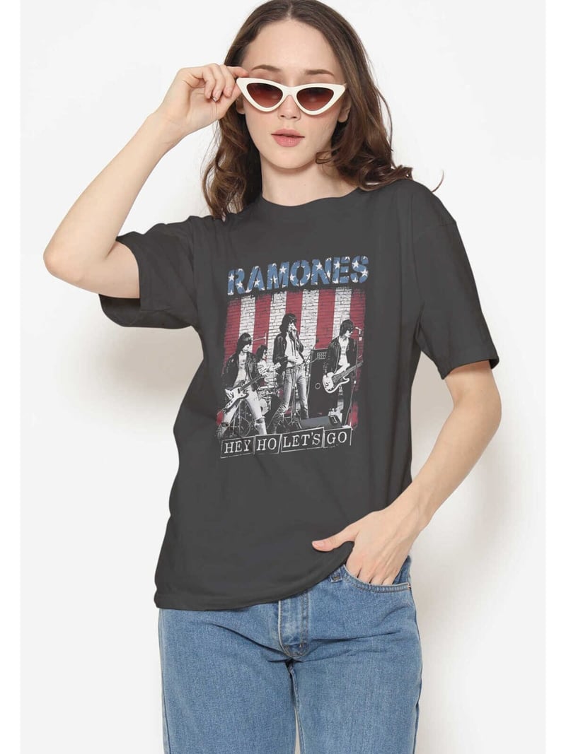 Ramones Dijital Baskı Siyah Unisex Tişört