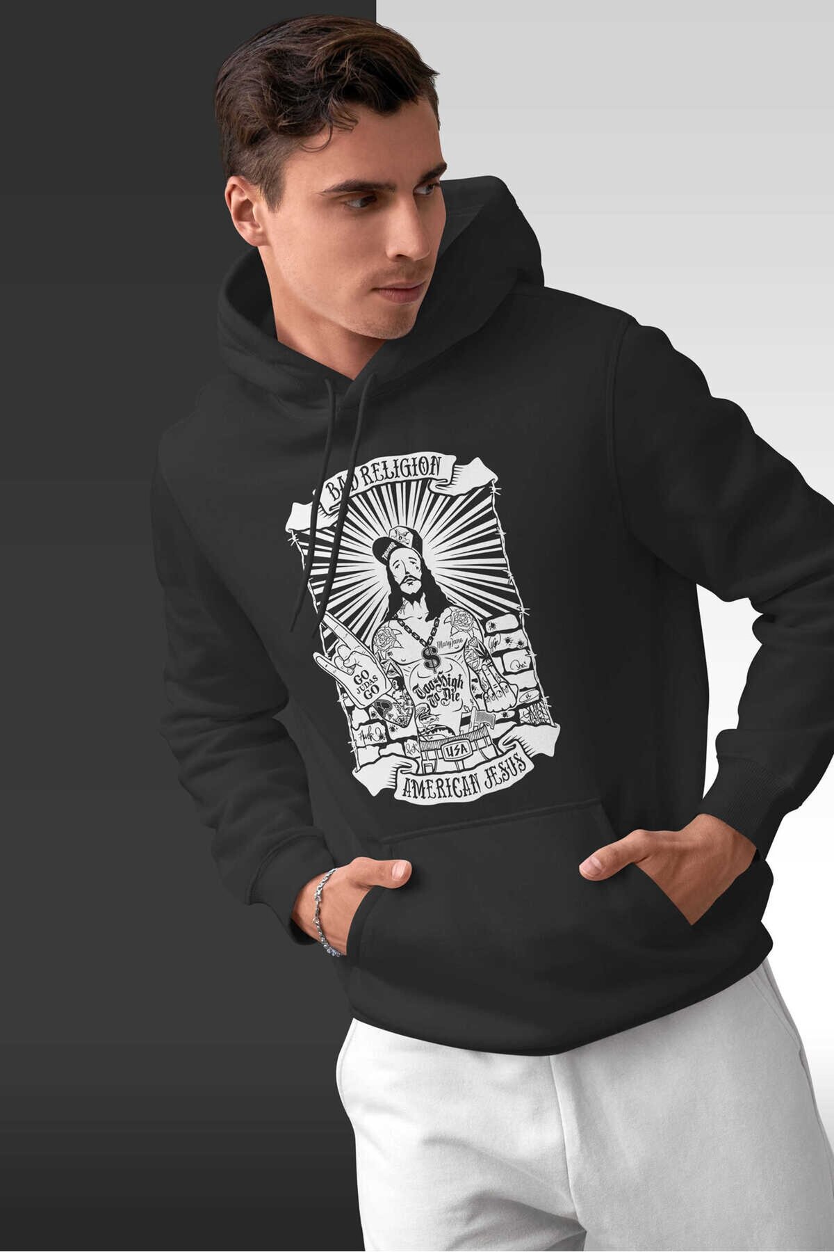 Bad Religion Dijital Baskı Kapüşonlu Unisex Sweatshirt