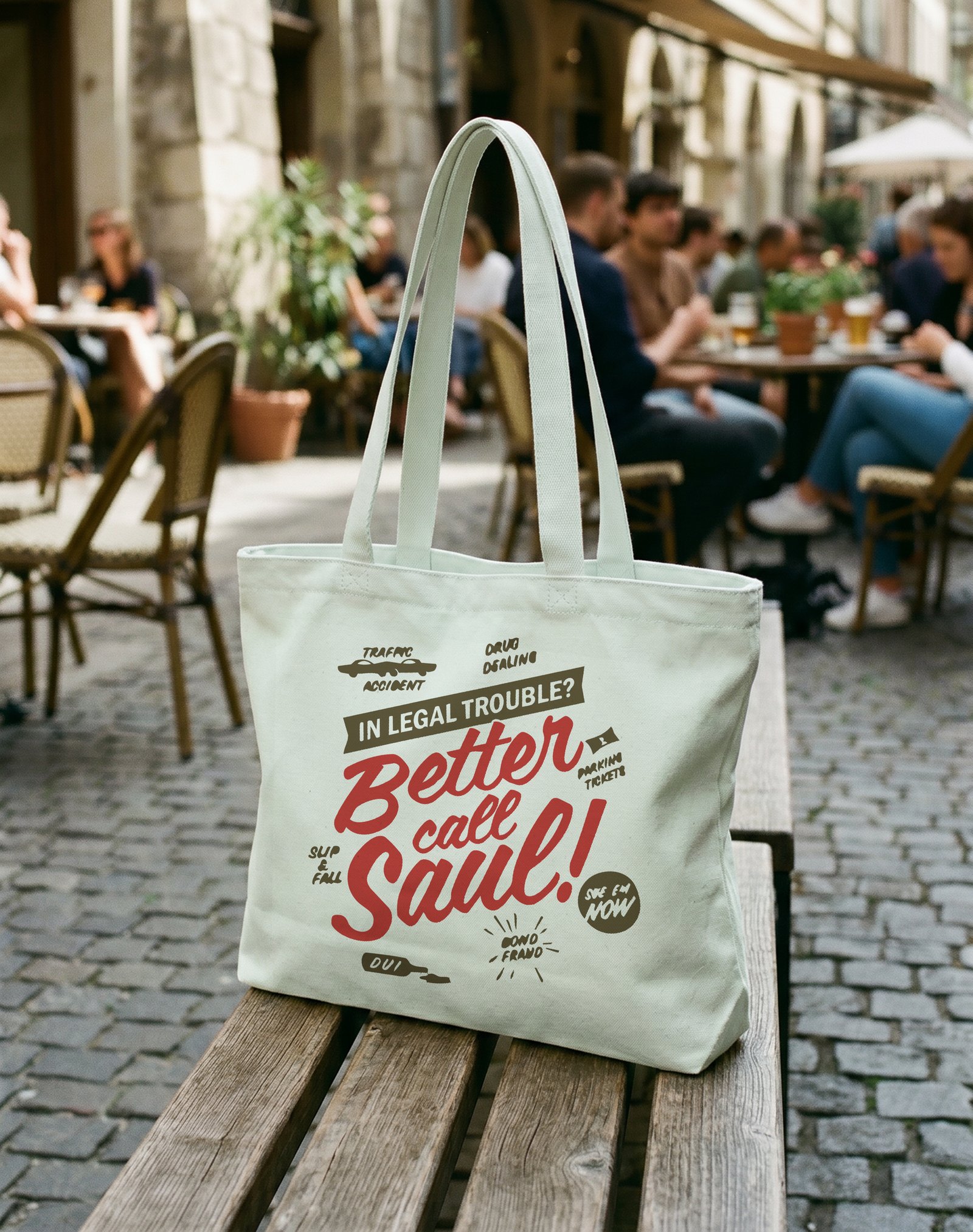 Better Call Saul Fermuarlı Astarlı Körüklü Kanvas Çanta 35 x 40 cm