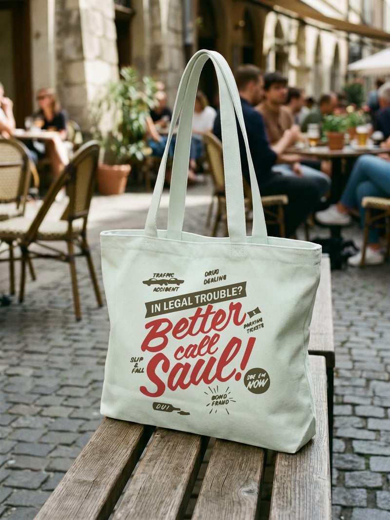 Better Call Saul Fermuarlı Astarlı Körüklü Kanvas Çanta 35 x 40 cm