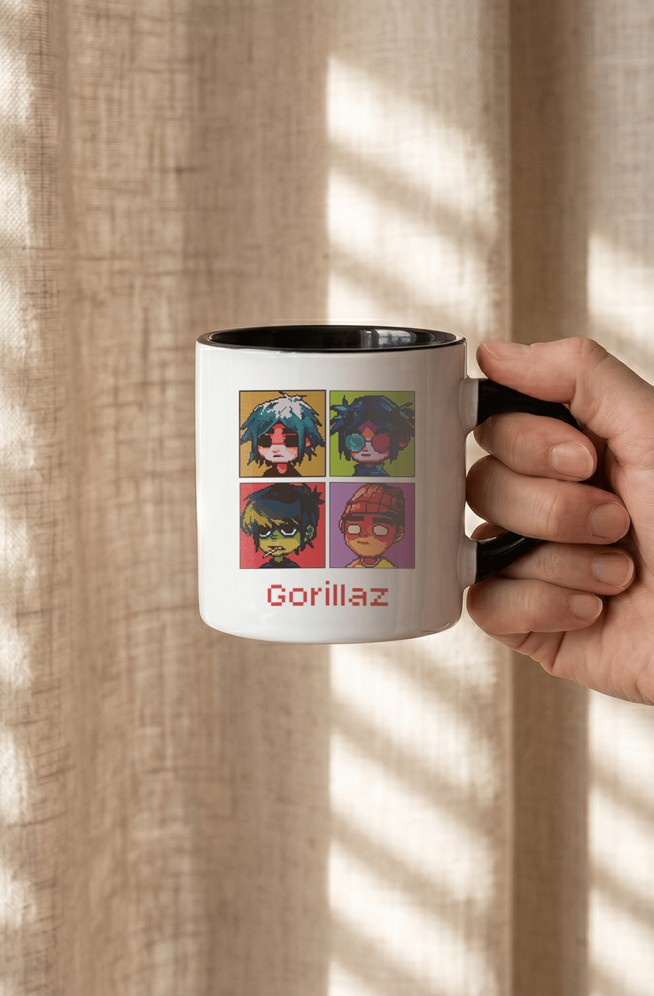 Gorillaz 180 ml Beyaz Siyah Kahve Kupası