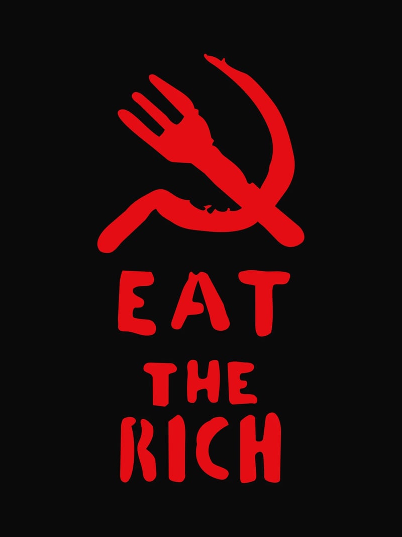 Eat the Rich baskısının kendisi, ürün üzerinde değil