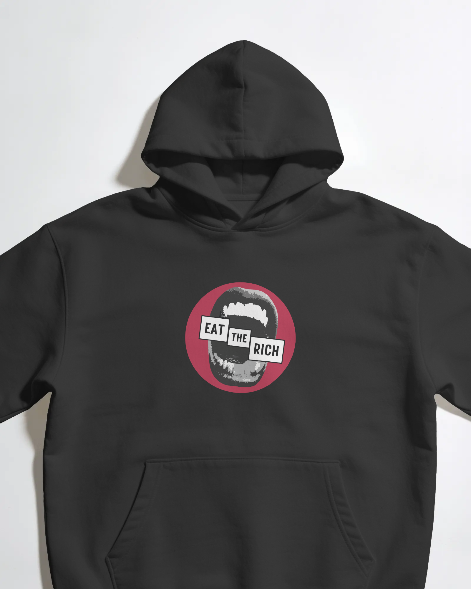 Eat the Rich Unisex Siyah Kapüşonlu Sweatshirt