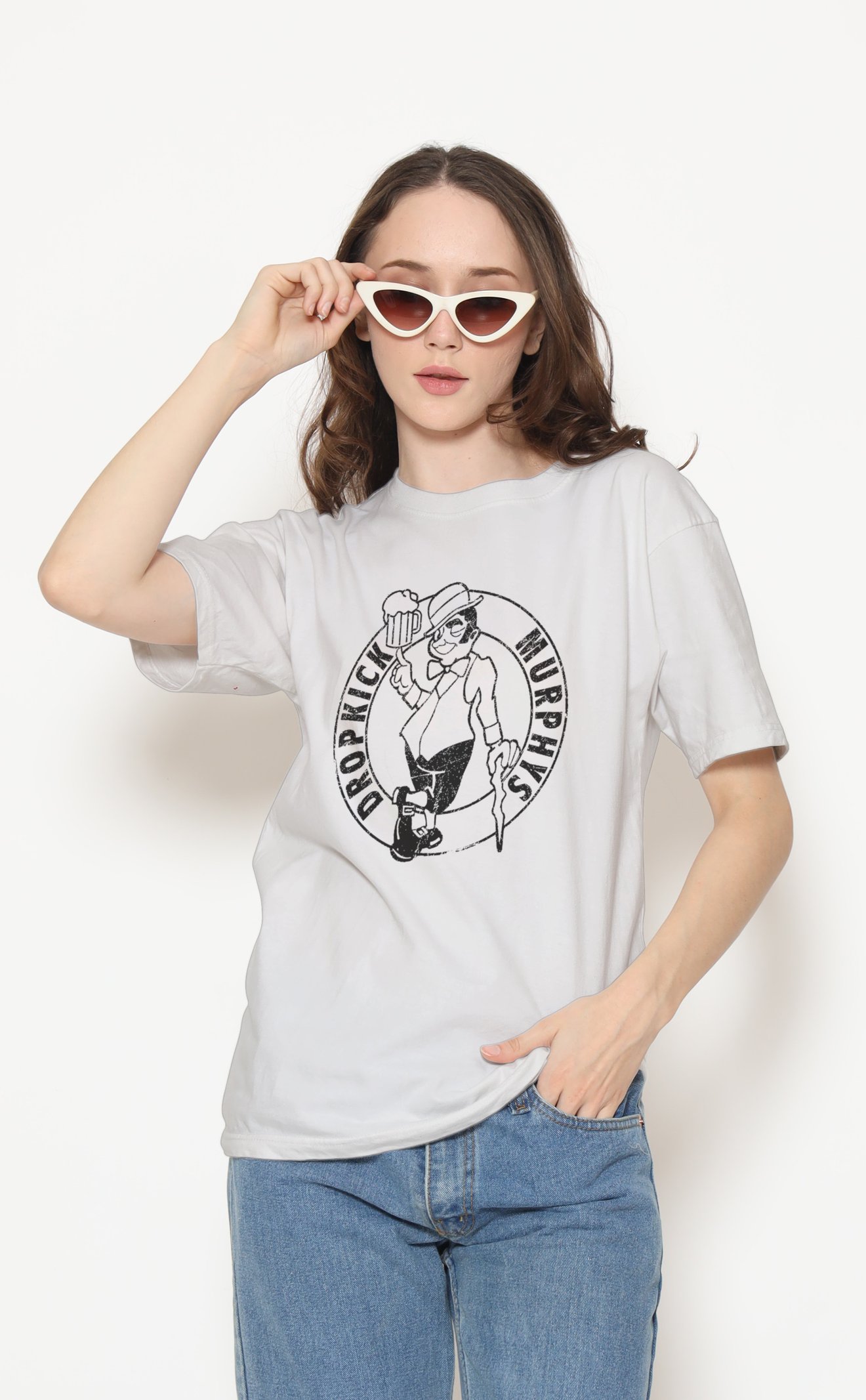 Dropkick Murphys Unisex Beyaz Tişört