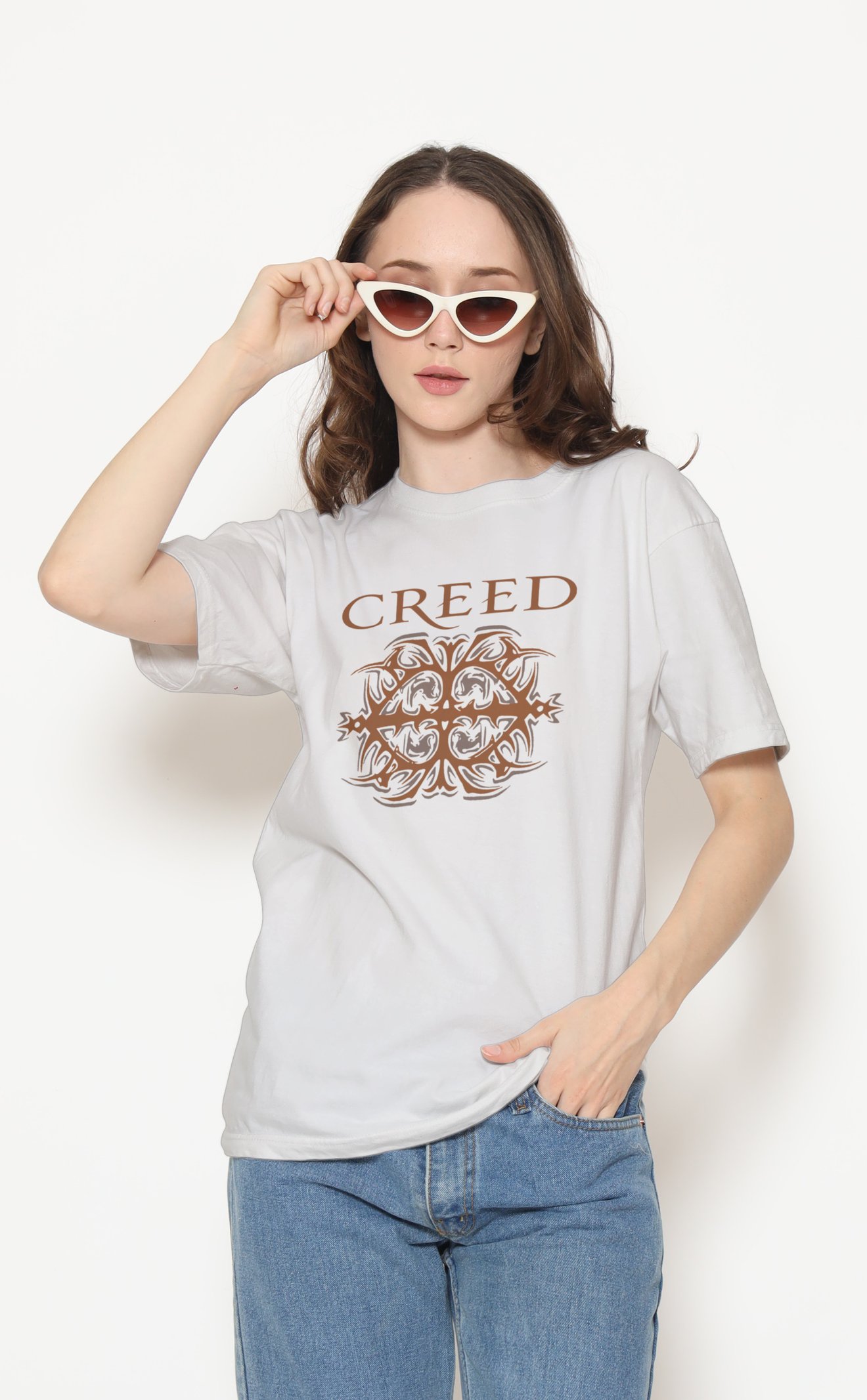 Creed Dijital Baskı Beyaz Tişört