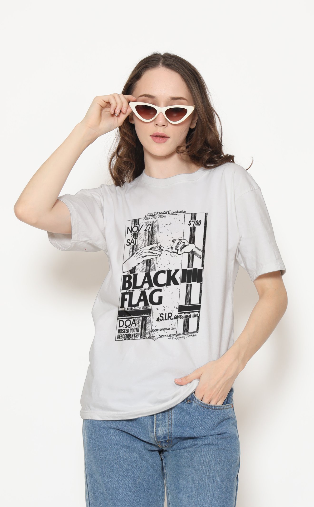 Black Flag Unisex Beyaz Tişört