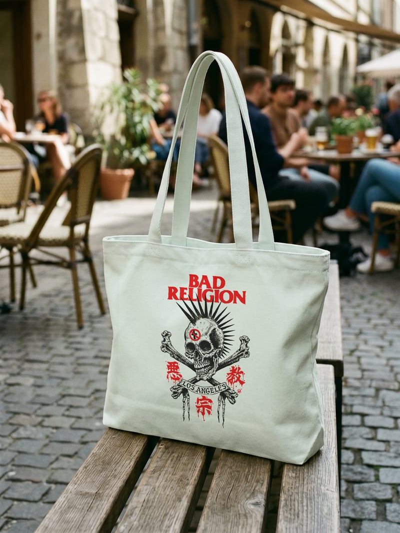 Bad Religion Kanvas Astarlı Fermuarlı Omuz Çantası