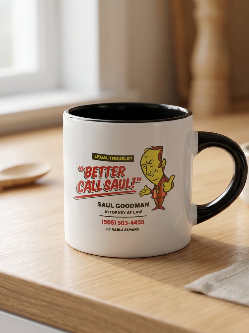 Better Call Saul 180 ml Beyaz Siyah Kahve Kupası
