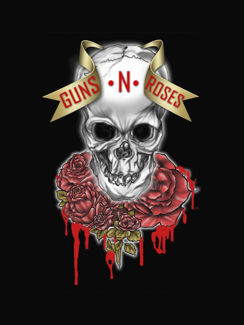 Guns N' Roses Kafatası baskısının kendisi, ürün üzerinde değil