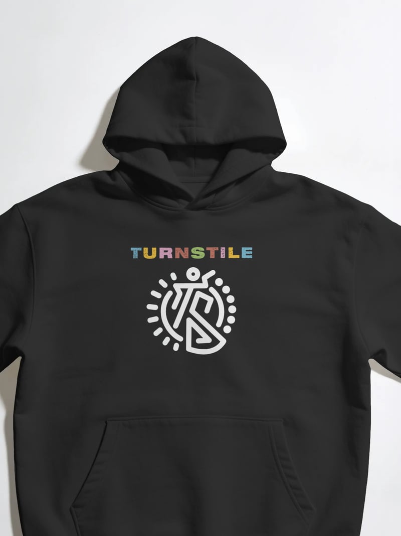 Turnstile Siyah Kapüşonlu Sweatshirt