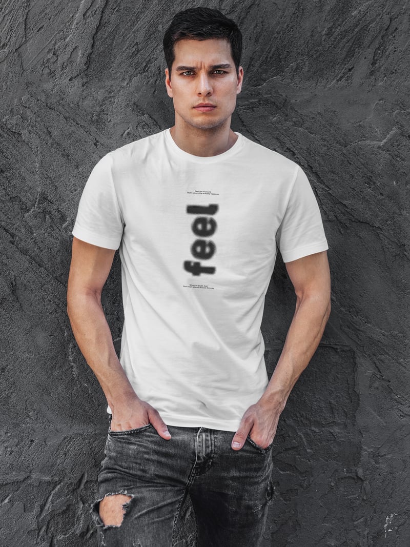 Feel Dijital Baskı Beyaz Unisex Tişört