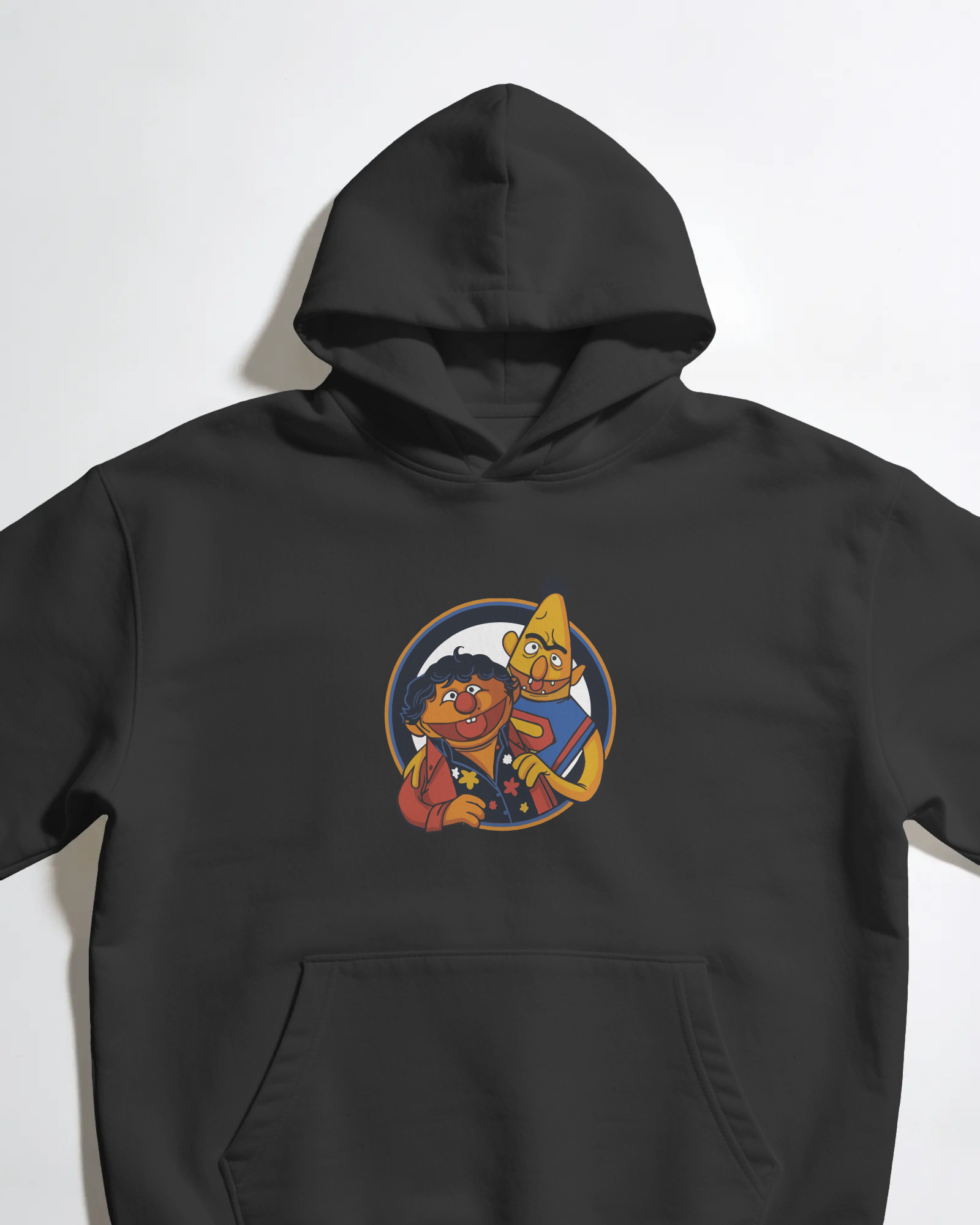Edi ile Büdü Unisex Siyah Kapüşonlu Sweatshirt