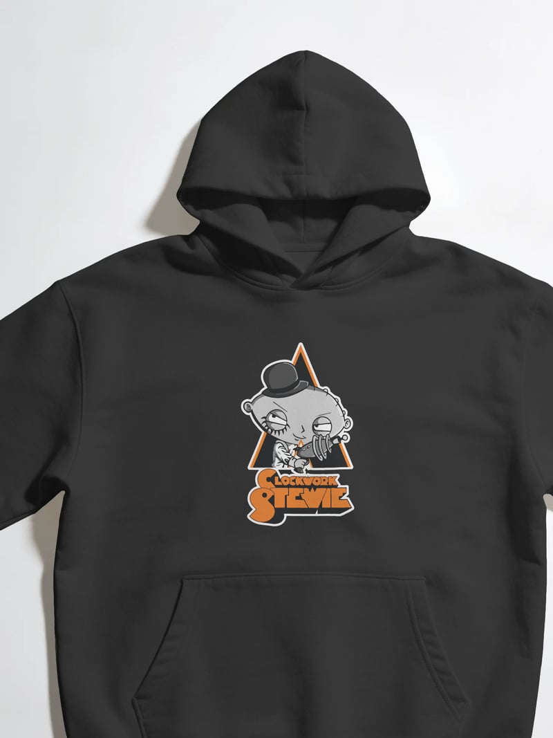 Clockwork Stewie Family Guy Unisex Siyah Kapüşonlu Sweatshirt