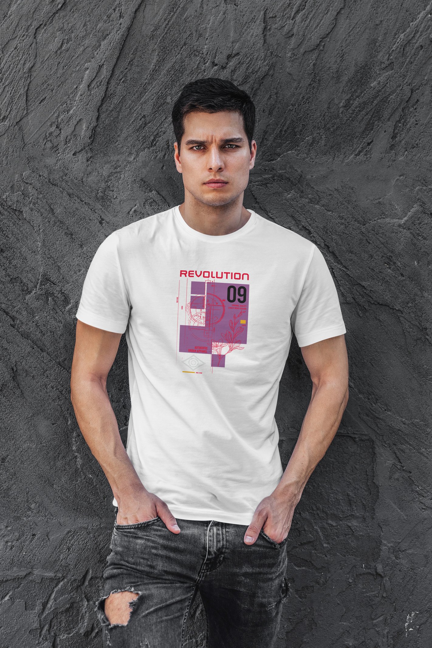 Revolution Dijital Baskı Beyaz Unisex Tişört