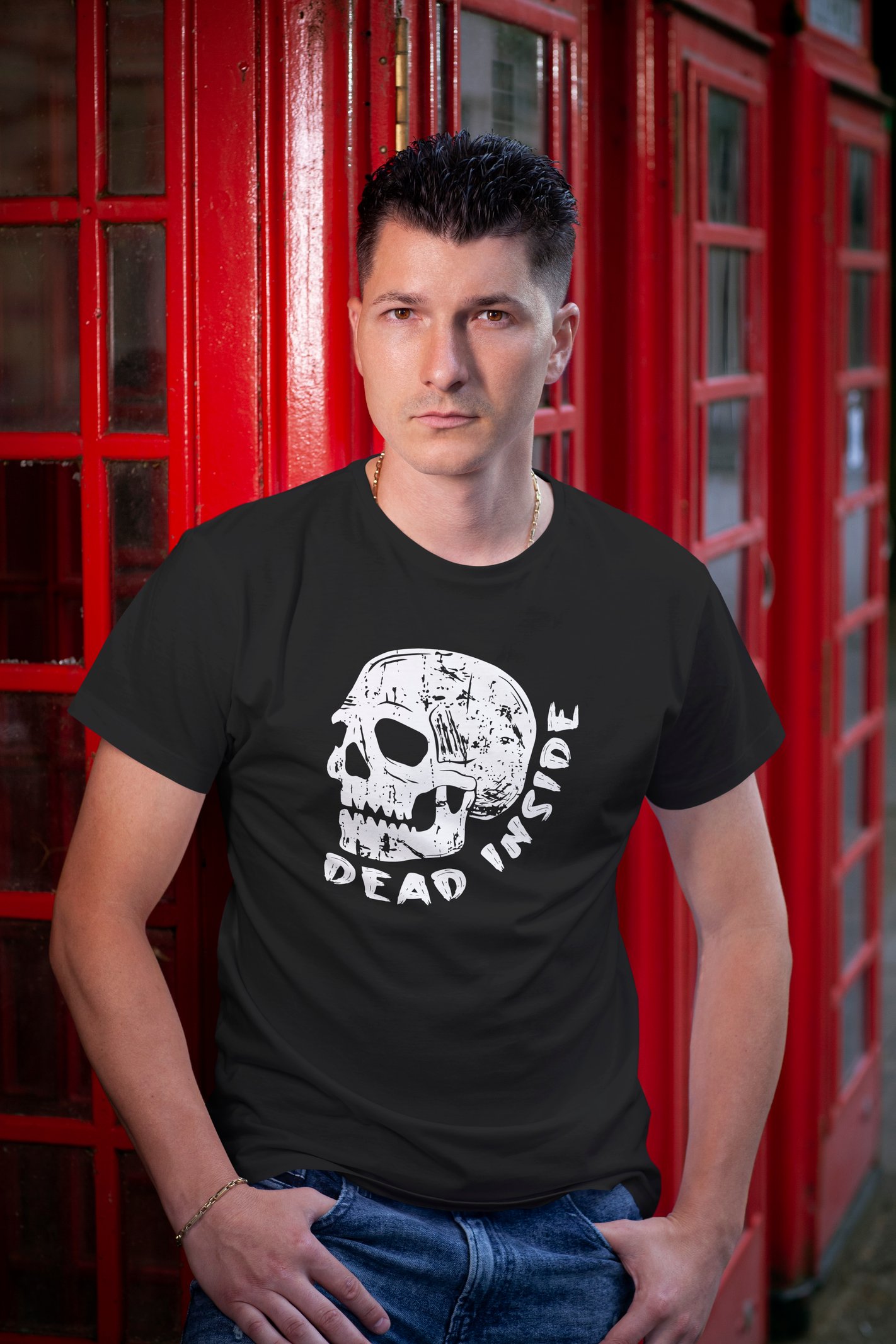 Dead Inside Dijital Baskılı Siyah Tişört