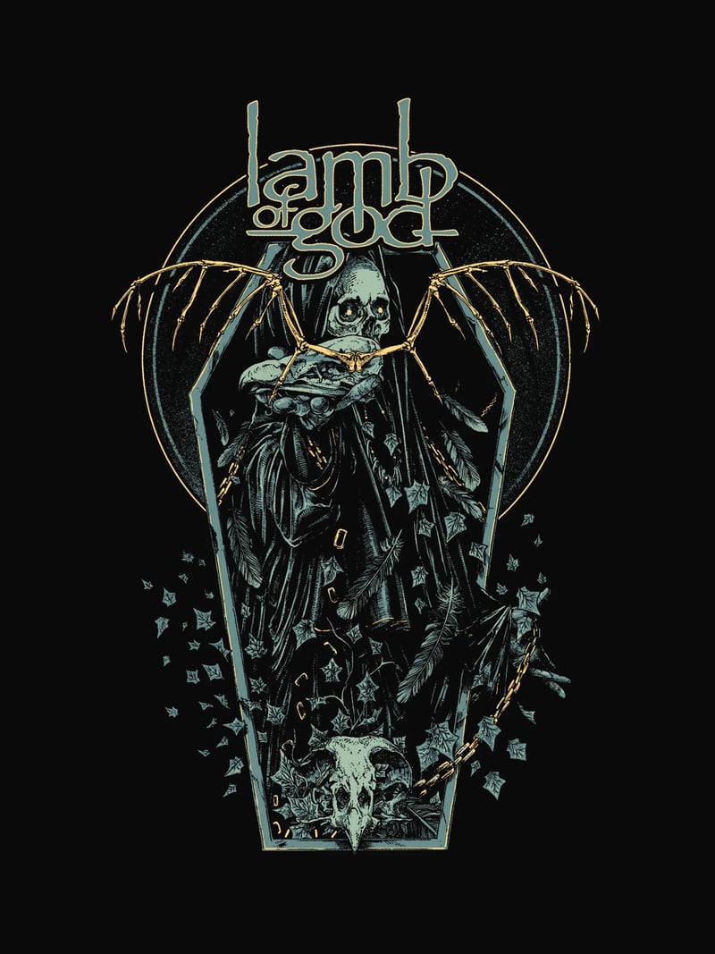Lamb of God Kafatası baskısının kendisi, ürün üzerinde değil
