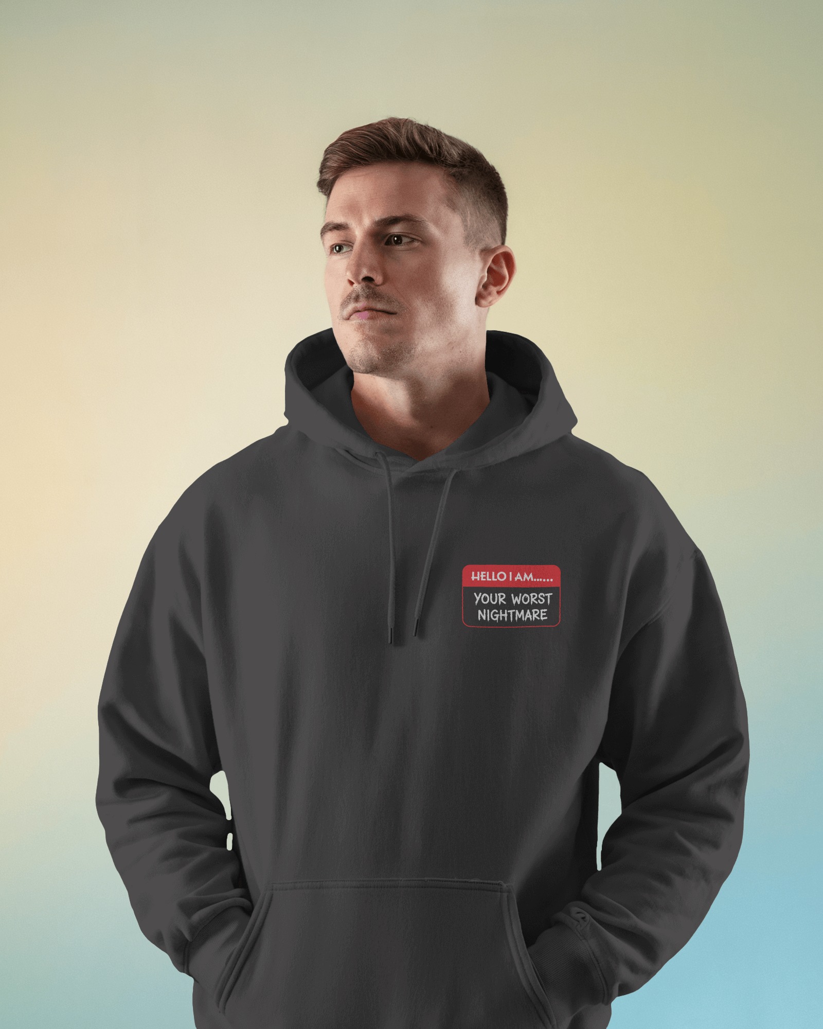Nightmare Unisex Siyah Kapüşonlu Sweatshirt