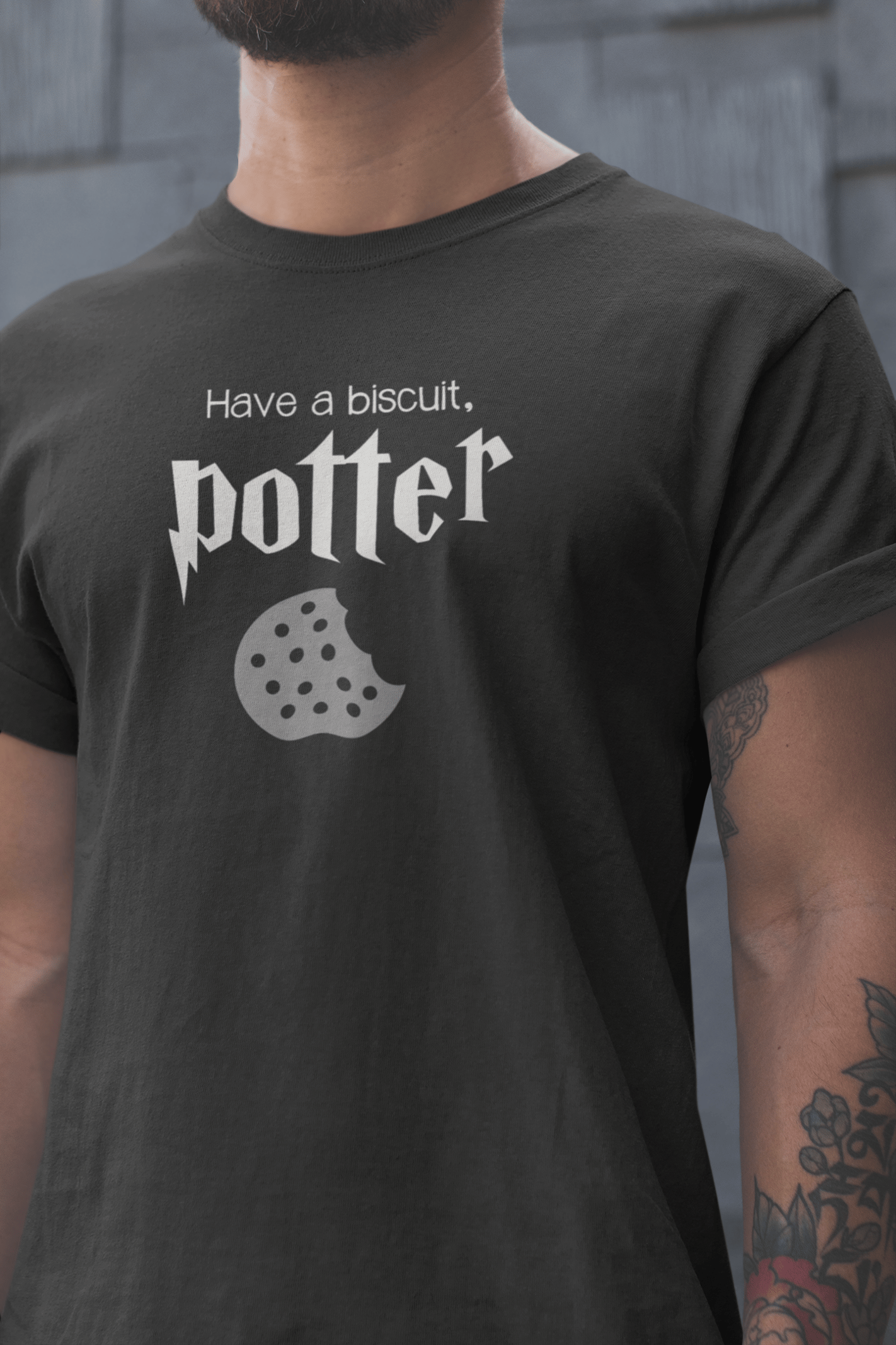 Harry Potter Bisküvi Siyah Tişört