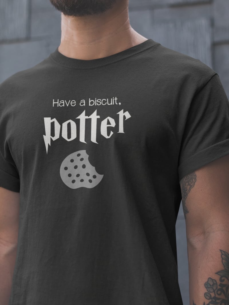 Harry Potter Bisküvi Siyah Tişört