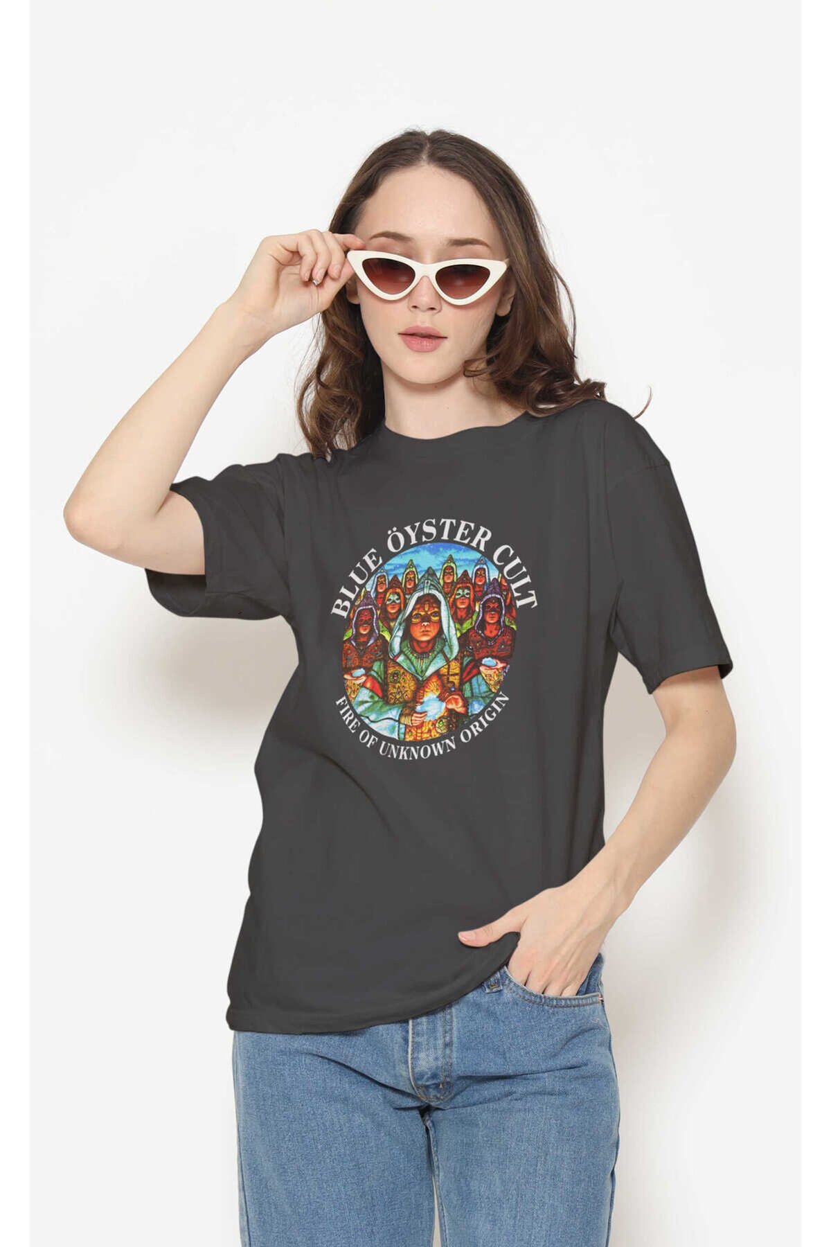 Blue Öyster Cult Dijital Baskı Siyah Unisex Tişört