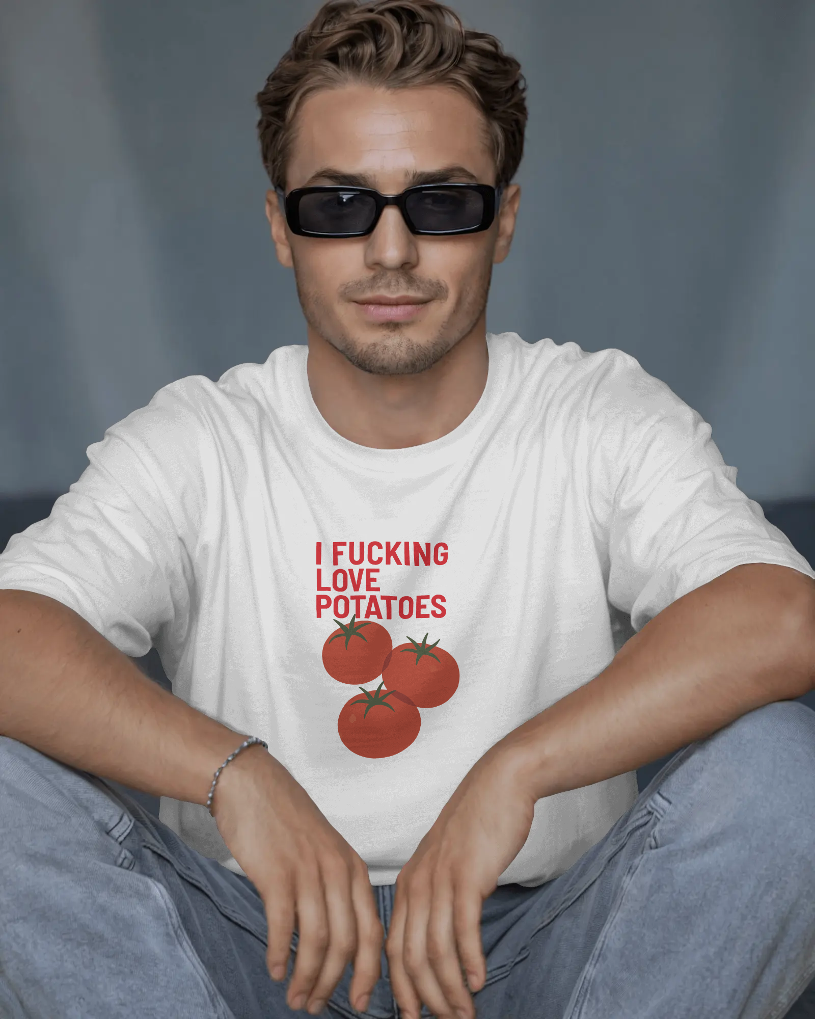 I Love Potatoes Beyaz Tişört