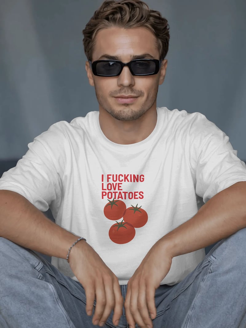 I Love Potatoes Beyaz Tişört