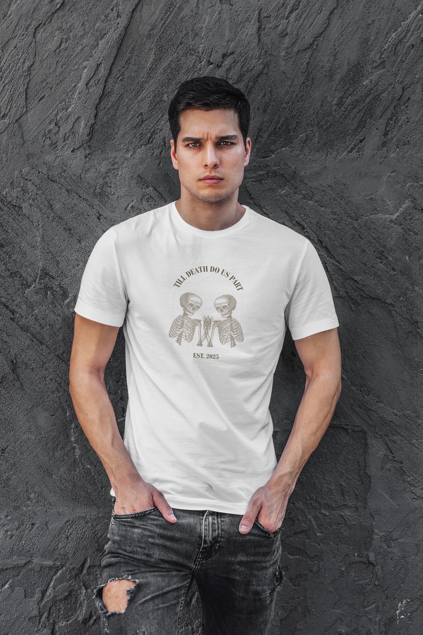Till Death Dijital Baskı Beyaz Unisex Tişört