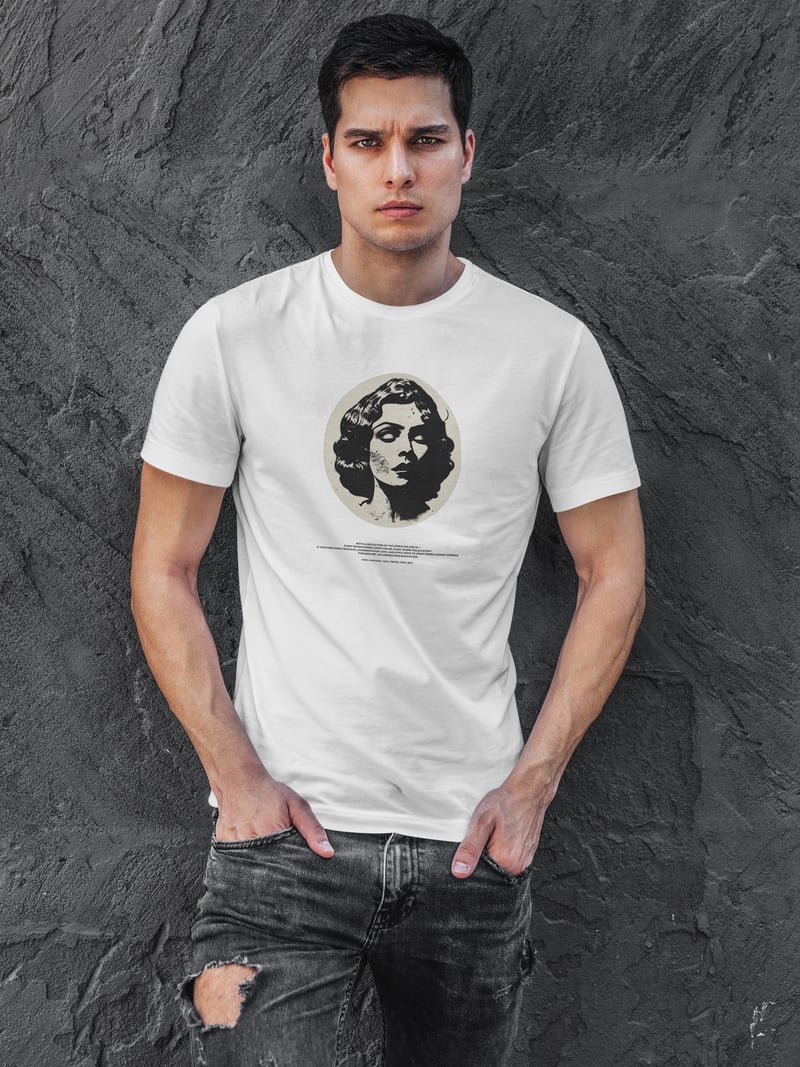 Abstraction Dijital Baskı Beyaz Unisex Tişört