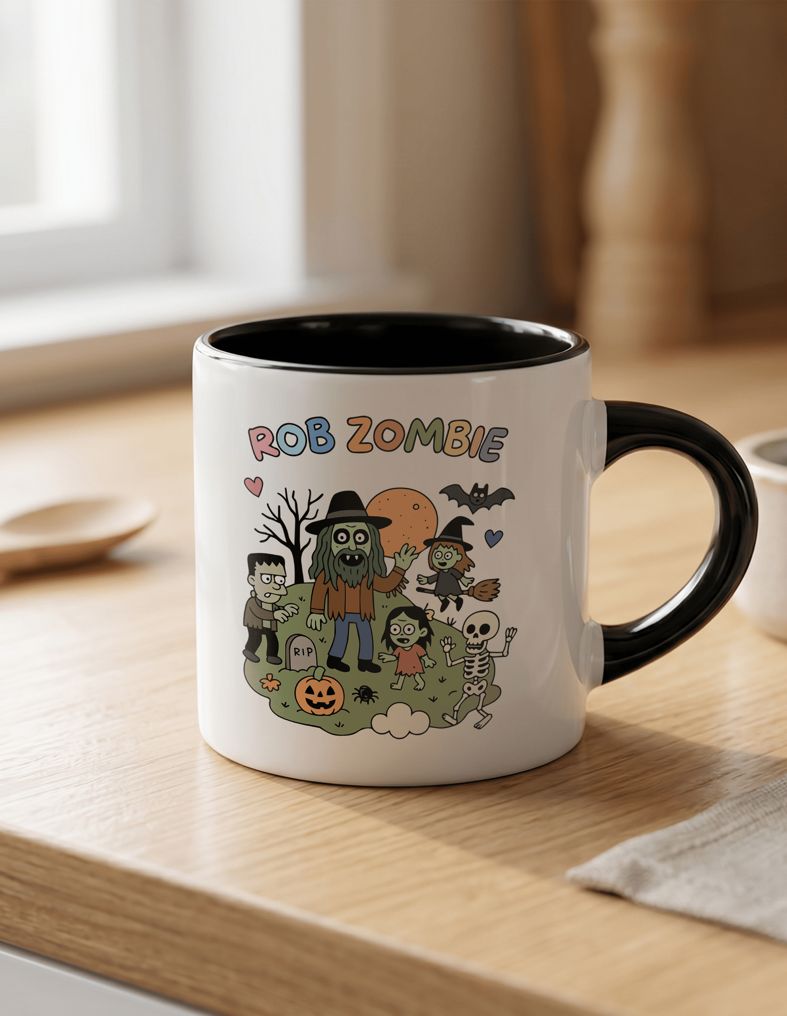 Rob Zombie 180 ml Beyaz Siyah Kahve Kupası
