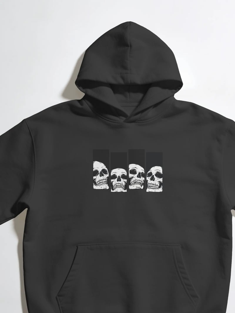 Four Skulls Unisex Siyah Sweatshirt