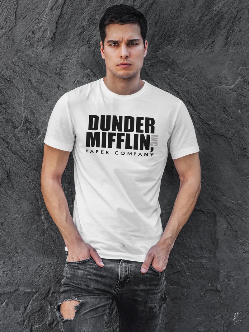 The Office Dunder Mifflin Dijital Baskılı Beyaz Tişört