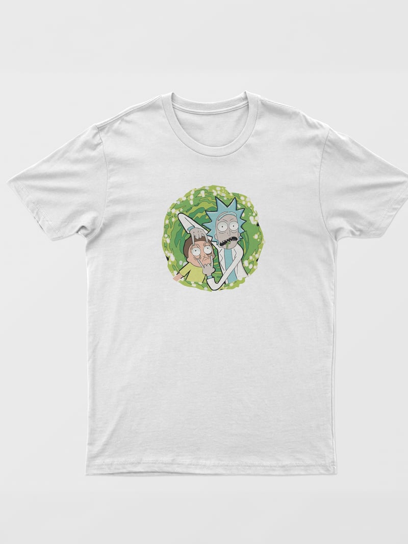 Rick and Morty Unisex Beyaz Tişört