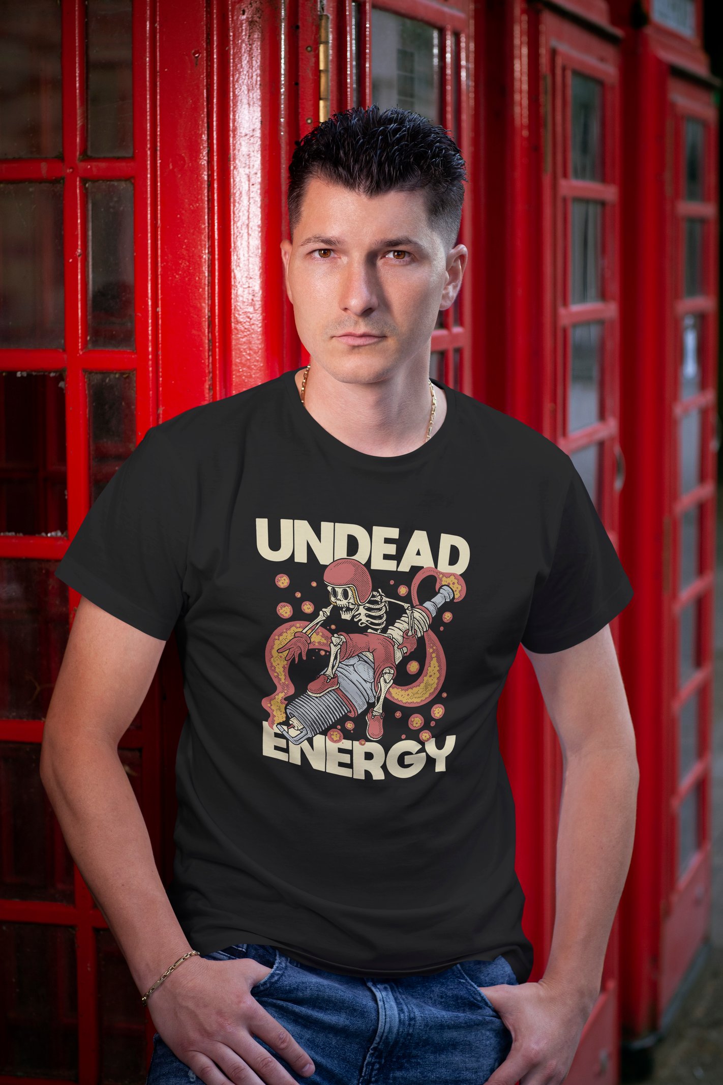 Undead Dijital Baskılı Siyah Tişört