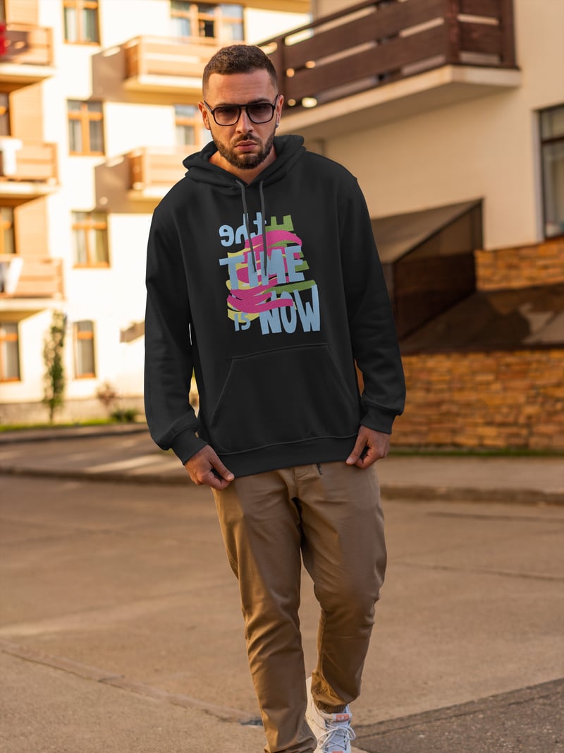 Time is Now Kapüşonlu Unisex Sweatshirt
