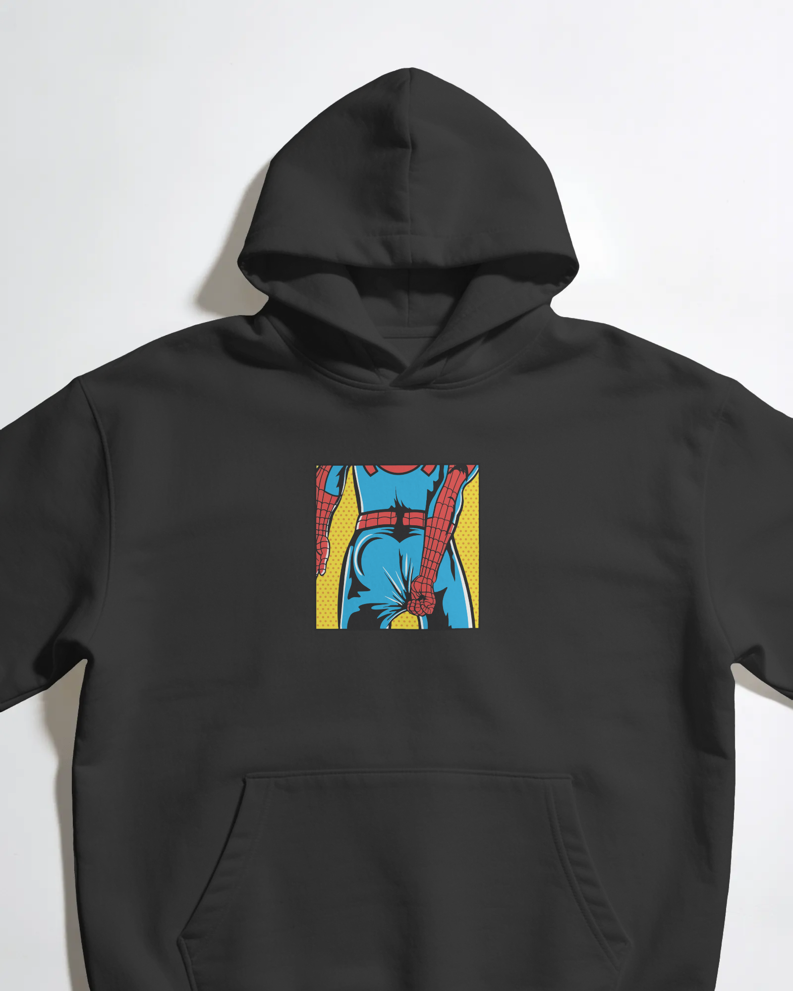 Spiderman Unisex Siyah Kapüşonlu Sweatshirt