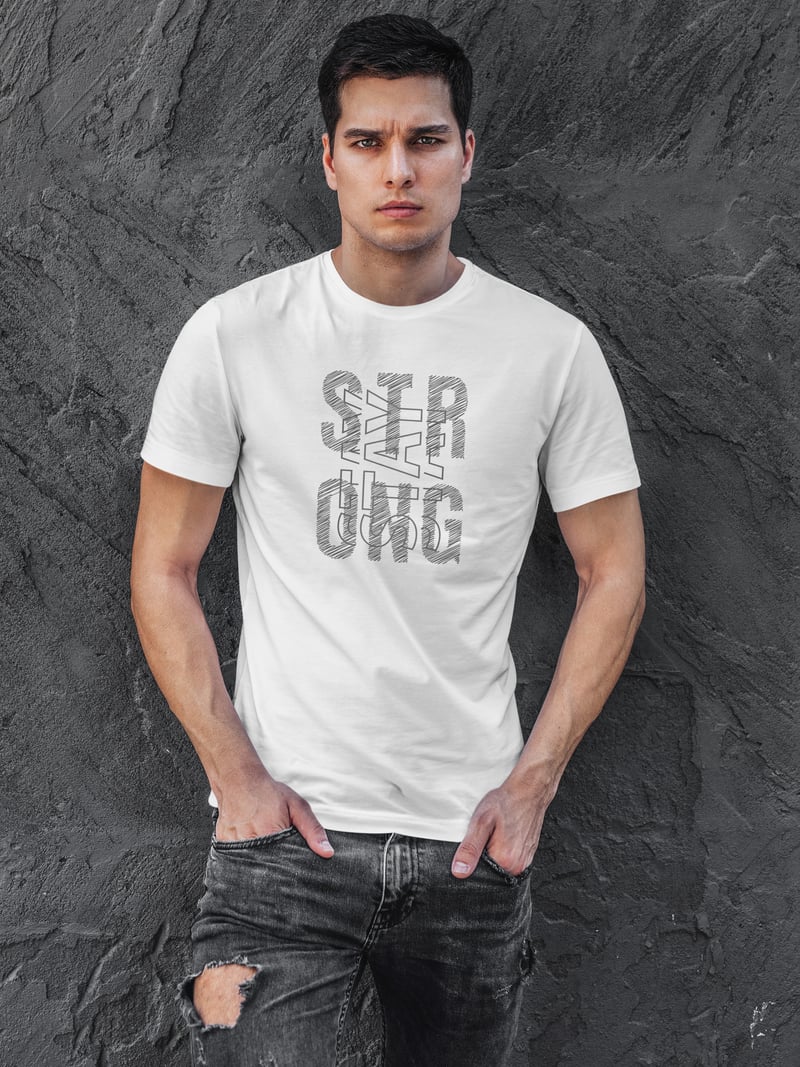 Stay Strong Dijital Baskı  Unisex Beyaz T-Shirt