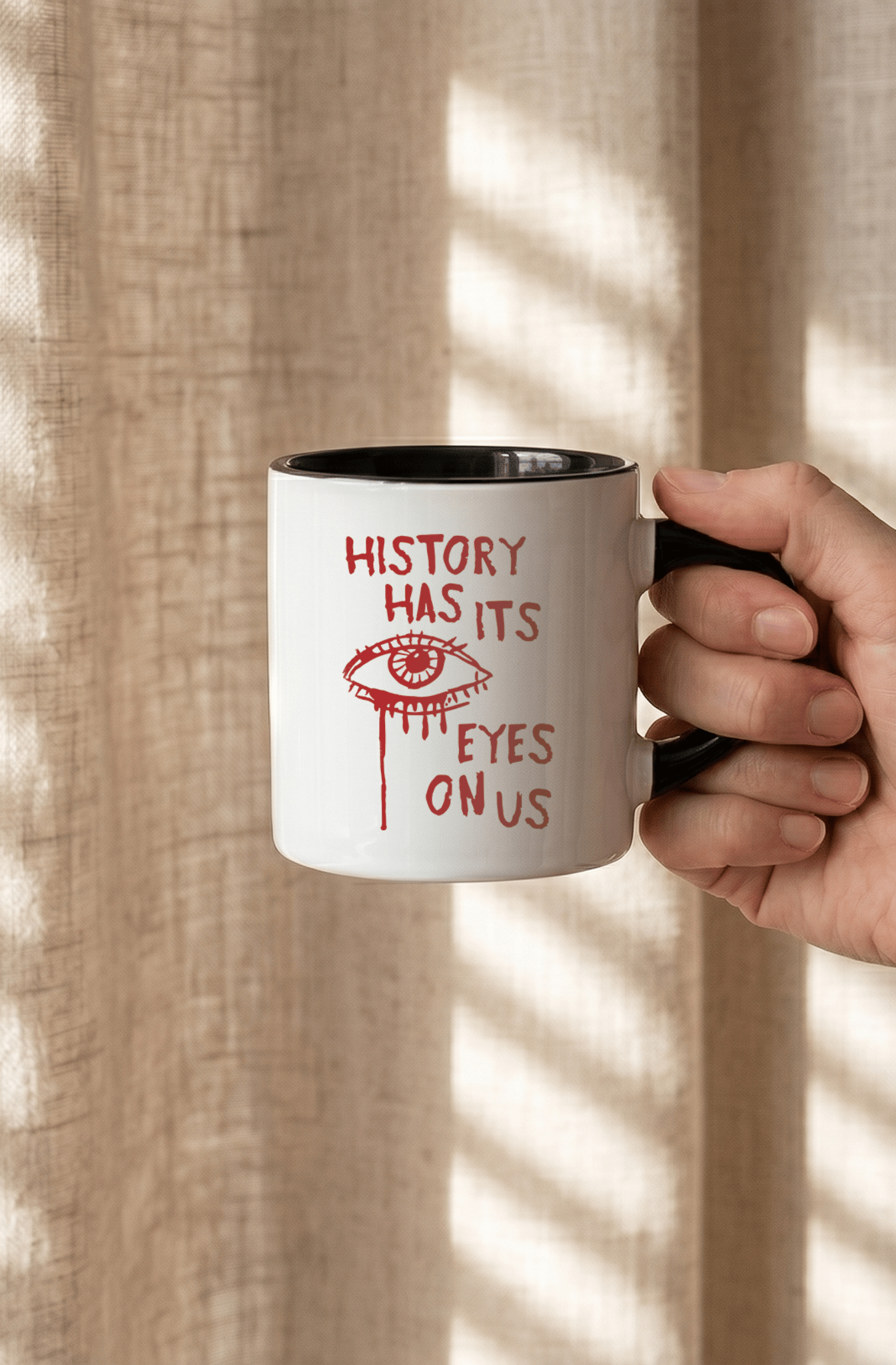 History 180 ml Beyaz Siyah Kahve Kupası