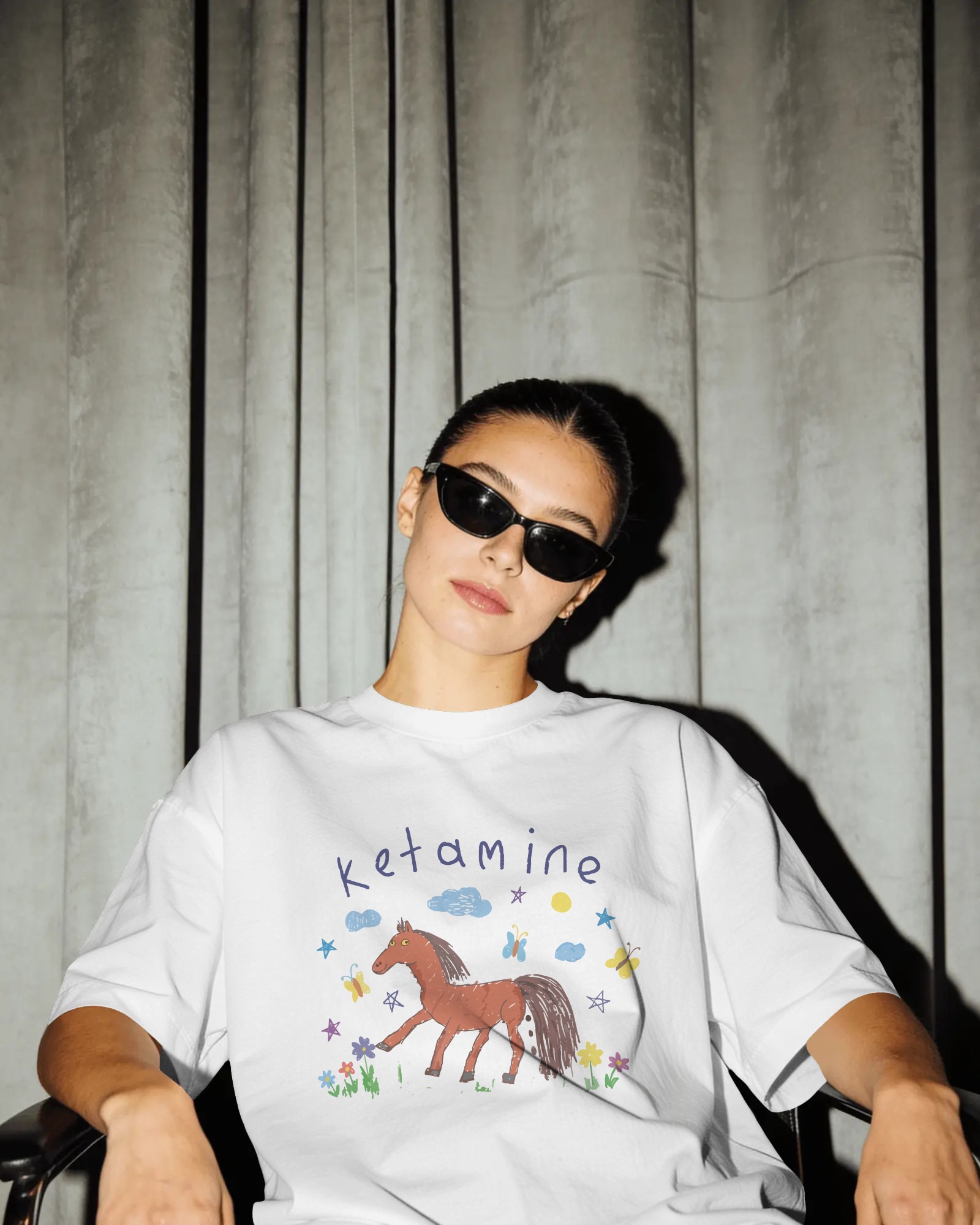 Ketamine Unisex Beyaz Tişört