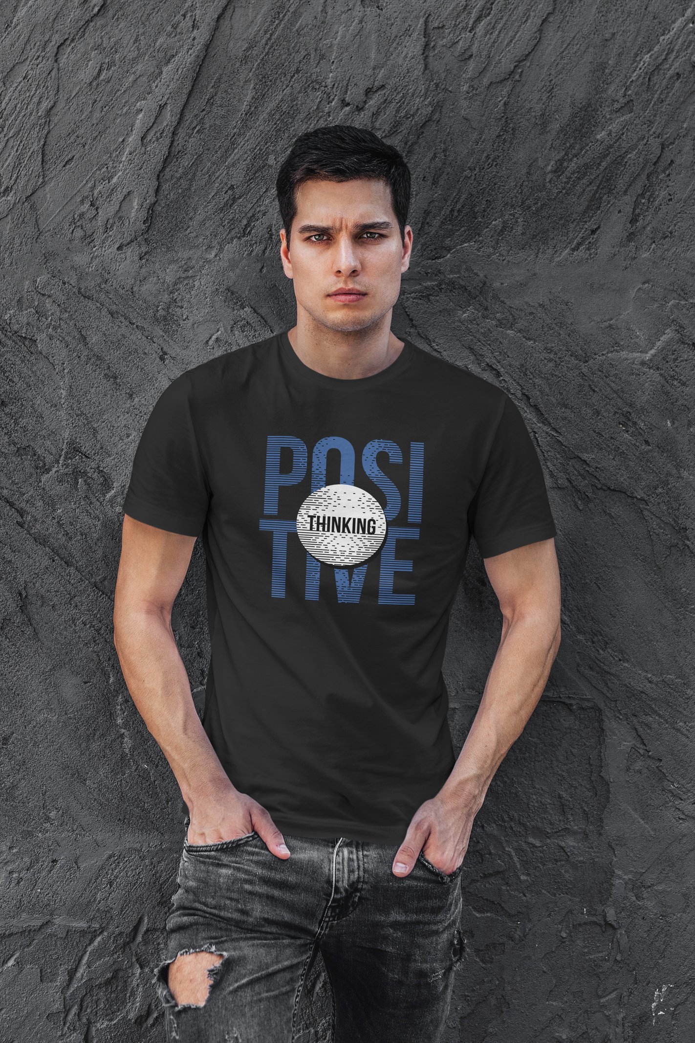 Positive Dijital Baskı Siyah Unisex Tişört