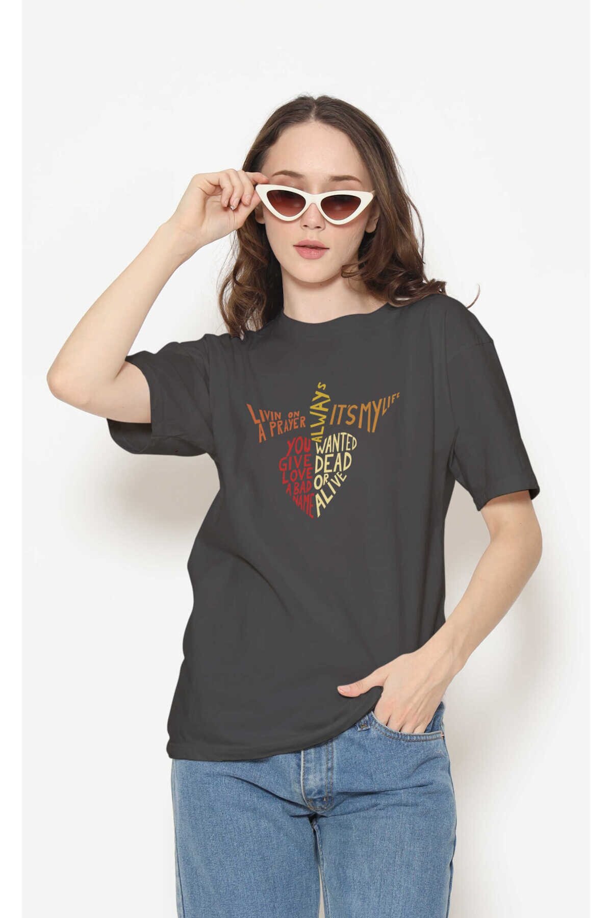 Bon Jovi Dijital Baskı Siyah Unisex Tişört
