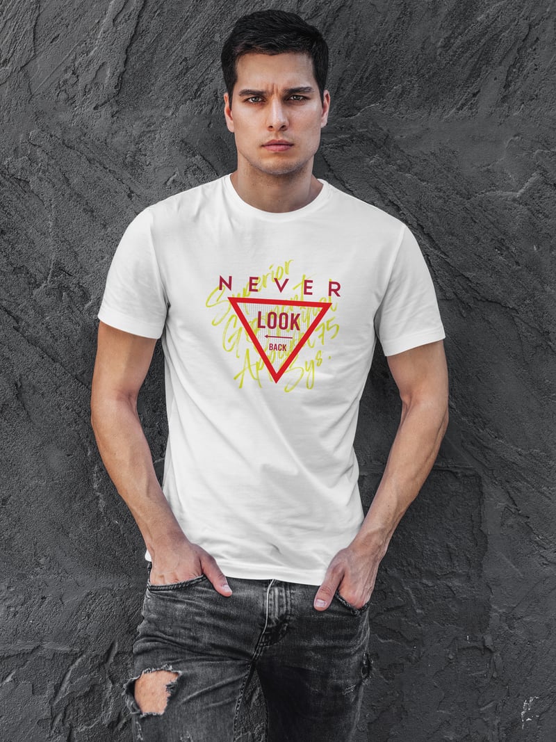 Never Dijital Baskı Beyaz Unisex Tişört