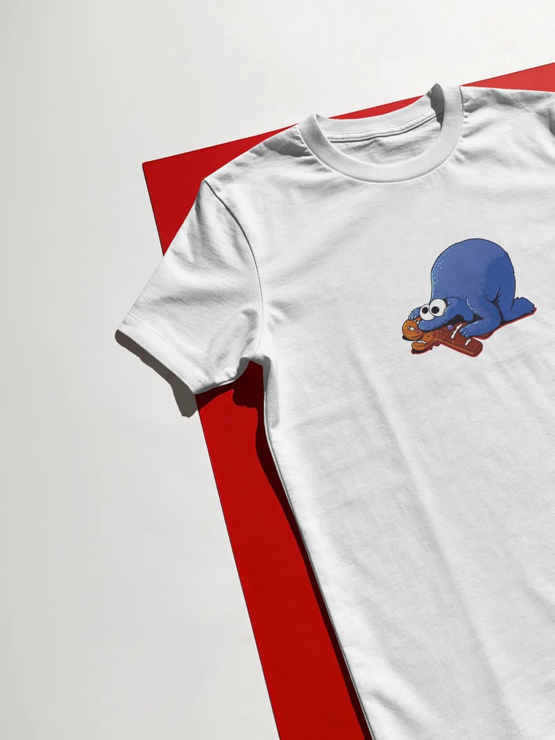 Kurabiye Canavarı Unisex Beyaz Tişört