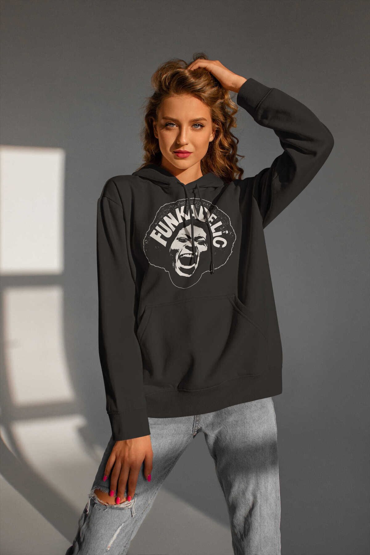 Funkadelic Dijital Baskı Kapüşonlu Unisex Sweatshirt
